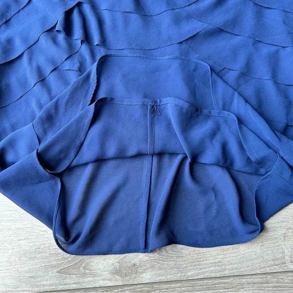 NAKED ZEBRA NAVY RUFFLE TIERED TANK TOP RACERBACK - Picture 9 of 13